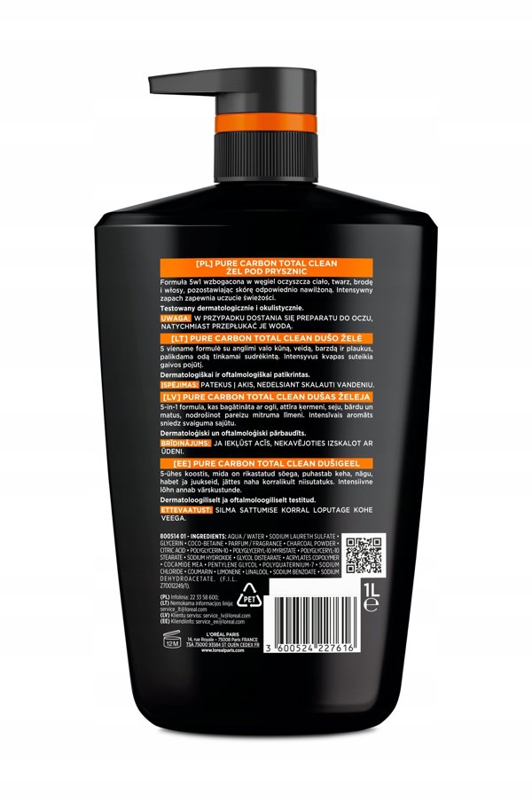 Lor Men Gel Douche 1000ml Carbon Protect