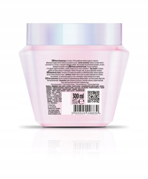 L'OREAL Glycolic Gloss μάσκα λέπτυνσης μαλλιών με γλυκολικό οξύ 300ml