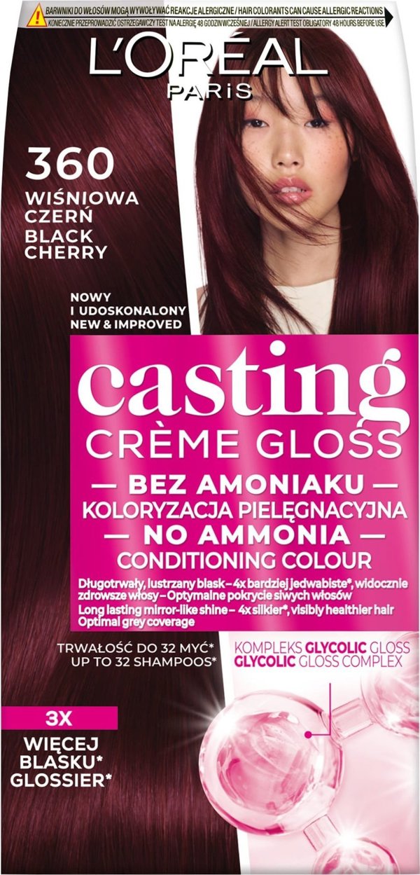 L'OREAL_Casting Creme Gloss βαφή μαλλιών 360 Κερασένιο Μαύρο