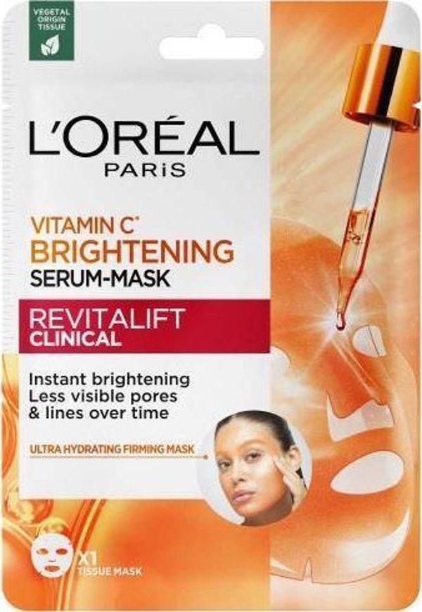 L’Oreal Paris L'Oreal Revitalift Clinical φωτεινή μάσκα-ορός σε φύλλο με βιταμίνη C και σαλικυλικό οξύ 26g
