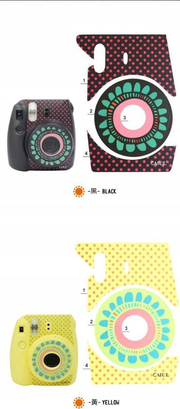 LoveInstant Αυτοκόλλητο Δέρμα για Fujifilm Instax Mini 8 - Μαύρο