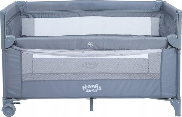 Hanks Kids Παιδικό Κρεβάτι Ταξιδιού 2 Επιπέδων, Grey