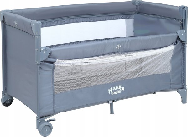 Hanks Kids Παιδικό Κρεβάτι Ταξιδιού 2 Επιπέδων, Grey