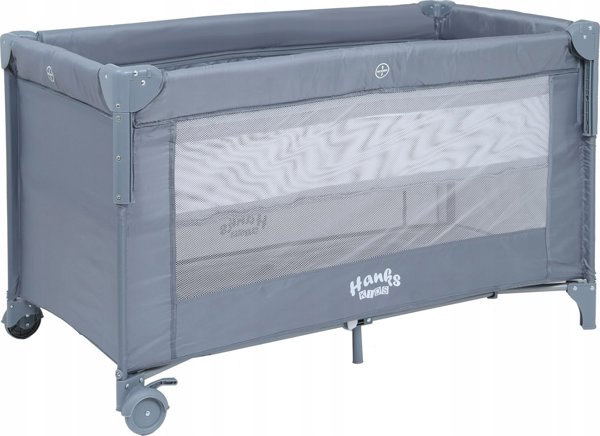 Hanks Kids Παιδικό Κρεβάτι Ταξιδιού 2 Επιπέδων, Grey