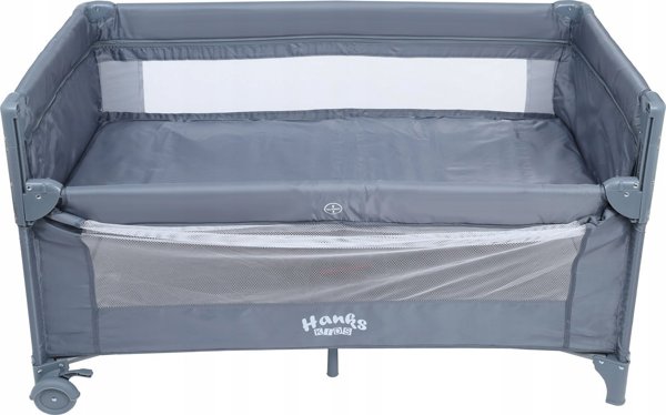 Hanks Kids Παιδικό Κρεβάτι Ταξιδιού 2 Επιπέδων, Grey