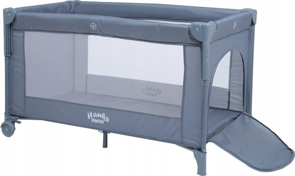 Hanks Kids Παιδικό Κρεβάτι Ταξιδιού 2 Επιπέδων, Grey