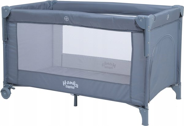 Hanks Kids Παιδικό Κρεβάτι Ταξιδιού 2 Επιπέδων, Grey