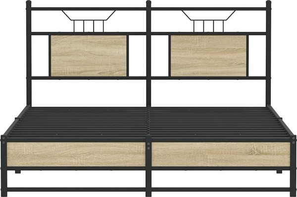 vidaXL Κρεβάτι 150x200 εκ., Δρυς Sonoma, Χωρίς Στρώμα