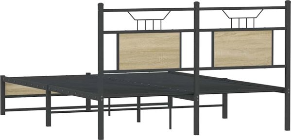 vidaXL Κρεβάτι 150x200 εκ., Δρυς Sonoma, Χωρίς Στρώμα