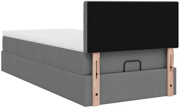 Krevati Ottoman me Stroma Skouro Gkri 90x200 cm Yfasma