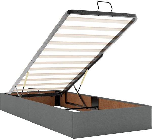 Krevati Ottoman me Stroma Skouro Gkri 90x200 cm Yfasma