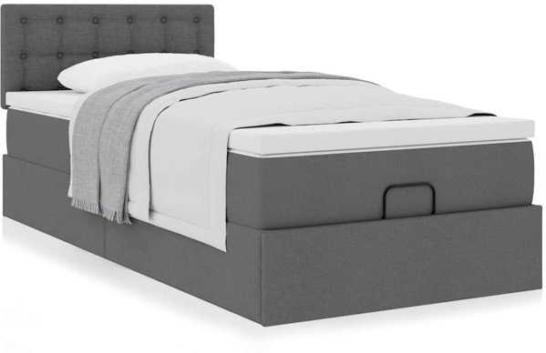 Krevati Ottoman me Stroma Skouro Gkri 90x200 cm Yfasma