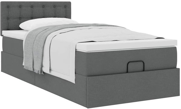 Krevati Ottoman me Stroma Skouro Gkri 90x200 cm Yfasma
