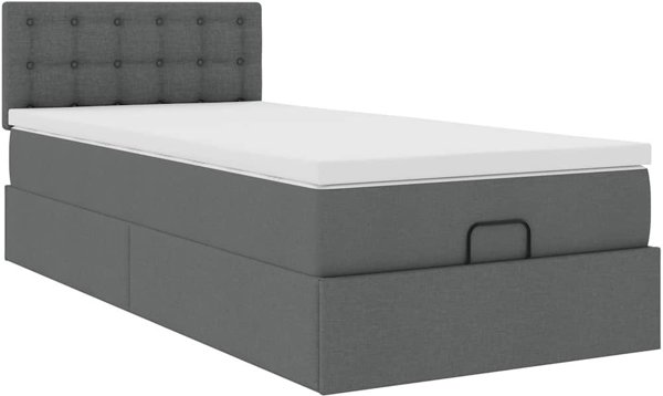 Krevati Ottoman me Stroma Skouro Gkri 90x200 cm Yfasma