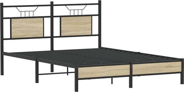 vidaXL Κρεβάτι 140x200 εκ. από Δρυ Σονόμα, Χωρίς Στρώμα