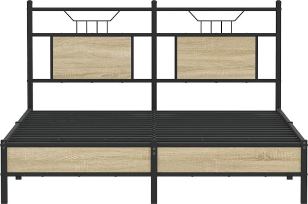 vidaXL Κρεβάτι 140x200 εκ. από Δρυ Σονόμα, Χωρίς Στρώμα