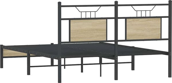 vidaXL Κρεβάτι 140x200 εκ. από Δρυ Σονόμα, Χωρίς Στρώμα
