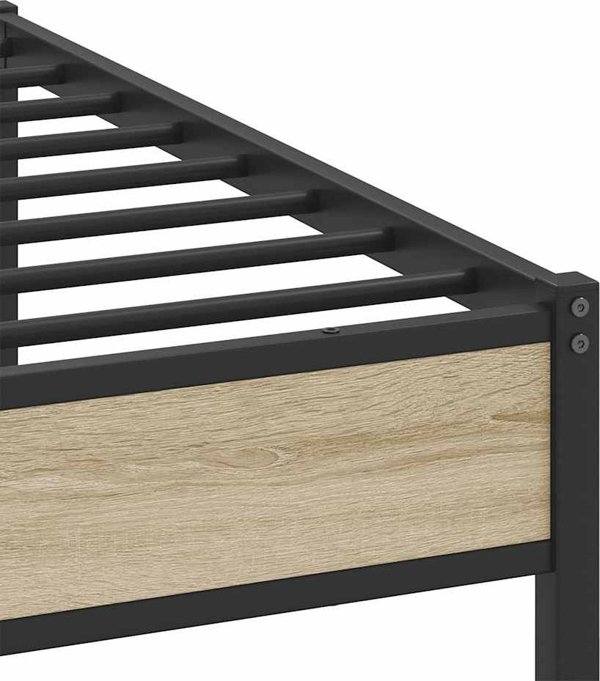 vidaXL Κρεβάτι 140x200 εκ. από Δρυ Σονόμα, Χωρίς Στρώμα