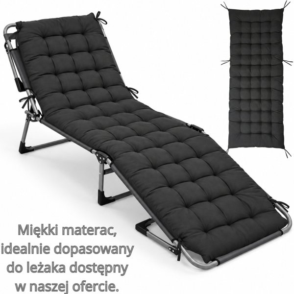 ΠΤΥΣΣΟΜΕΝΟ ΚΡΕΒΑΤΙ ΚΑΜΠΙΝΓΚ 3 ΘΕΣΕΩΝ 190X75X30CM ΣΚΟΥΡΟ ΓΚΡΙ