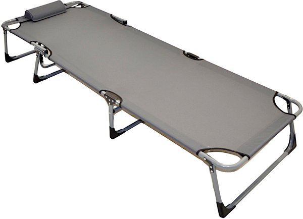 ΠΤΥΣΣΟΜΕΝΟ ΚΡΕΒΑΤΙ ΚΑΜΠΙΝΓΚ 3 ΘΕΣΕΩΝ 190X75X30CM ΣΚΟΥΡΟ ΓΚΡΙ