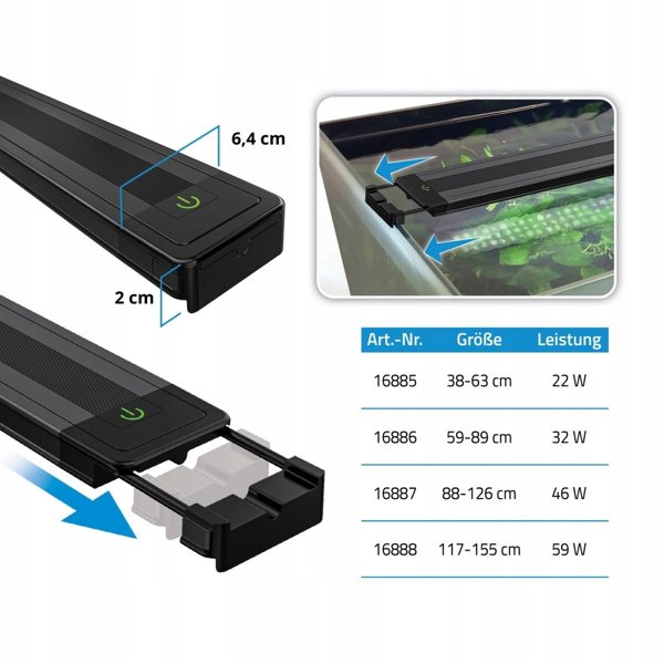 LPR Plant 4.0 LED, oświetlenie do akwarium, 59W, 117,5-155,1 cm, bluetooth