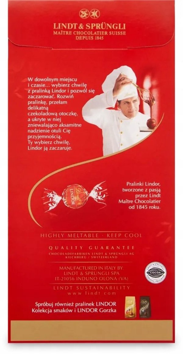 LUBS Praliny mleczne LINDOR, Lindt, 100g