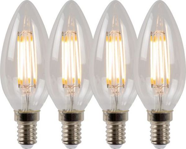 Lucide Διαφανής LED Λαμπτήρας E14 4W Θερμό Φως