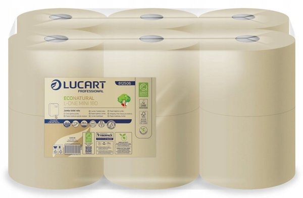 Lucart EcoNatural L-ONE Mini Χαρτί Υγείας Centrefeed 2-Φυλλο, 180m - 12 Ρολά