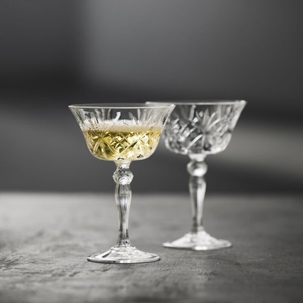 Lumarko Lyngby Glas Melodia Ποτήρια Σαμπάνιας Coupe, Κρυστάλλινα, 26 cl, Σετ 4 Τεμάχια