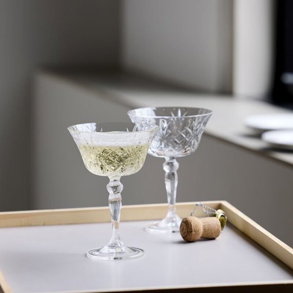 Lumarko Lyngby Glas Melodia Ποτήρια Σαμπάνιας Coupe, Κρυστάλλινα, 26 cl, Σετ 4 Τεμάχια