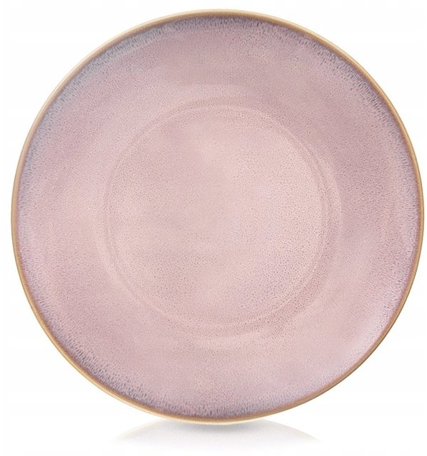 Lumarko Orion Ρηχό Πιάτο Φαγητού 27cm, Κεραμικό με Ροζ Glaze και Κουκκίδες, Κατάλληλο για Πλυντήριο Πιάτων
