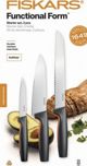 Fiskars Σετ Μαχαιριών 3 Τεμαχίων, Ανοξείδωτο Ατσάλι, Μαύρο Χρώμα - Ιδανικό για Ψωμί, Λαχανικά και Φρούτα