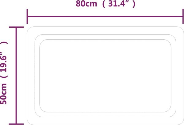 Καθρέφτης μπάνιου vidaXL με LED, 80x50 εκ.