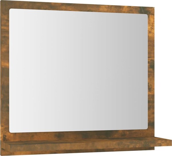 vidaXL Καθρέφτης μπάνιου, καπνιστή δρυς, 40x10,5x37 εκ