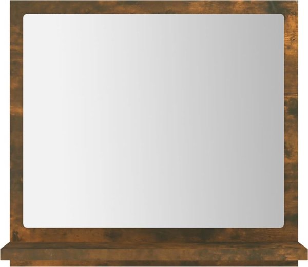 vidaXL Καθρέφτης μπάνιου, καπνιστή δρυς, 40x10,5x37 εκ
