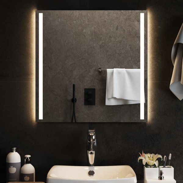 vidaXL Καθρέφτης μπάνιου με LED, 60x60 cm