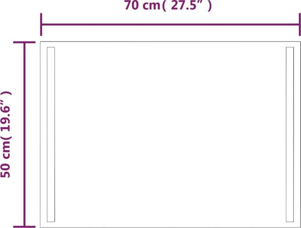 lustro vidaXL lustro lazienkowe z LED 70x50 cm