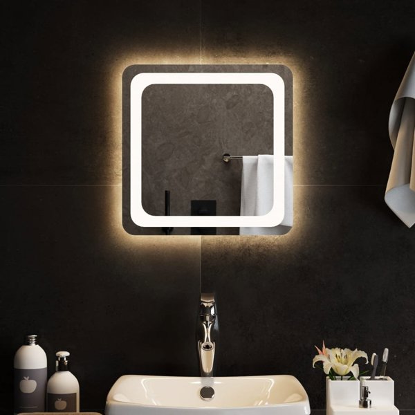 vidaXL Καθρέφτης μπάνιου με LED, 40x40 cm