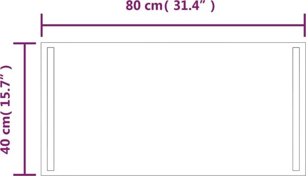 vidaXL Καθρέφτης μπάνιου με LED, 40x80 cm
