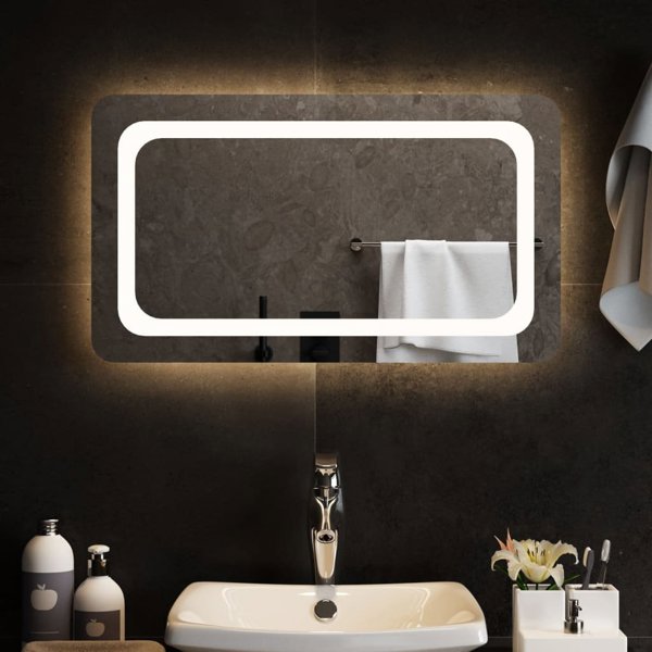 vidaXL Καθρέφτης μπάνιου με LED, 70x40 cm