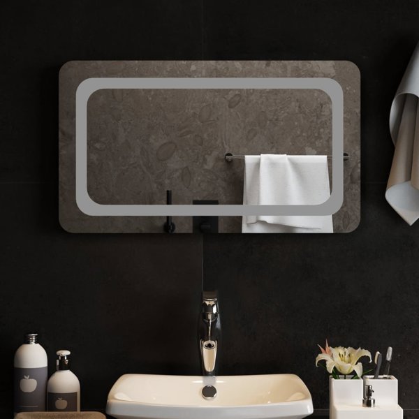 vidaXL Καθρέφτης μπάνιου με LED, 70x40 cm