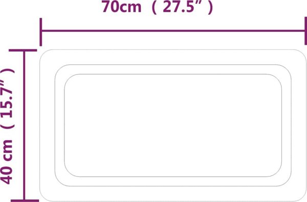 vidaXL Καθρέφτης μπάνιου με LED, 70x40 cm