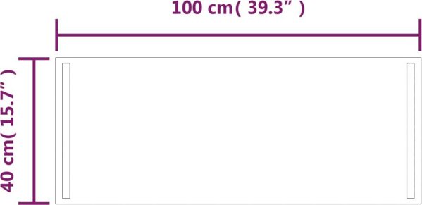 vidaXL Καθρέφτης Μπάνιου με LED, 40x100 cm