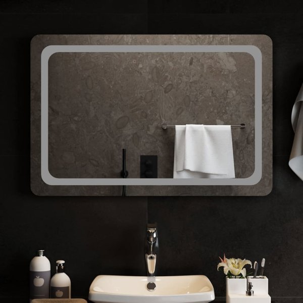 vidaXL Καθρέφτης μπάνιου με LED, 90x60 cm