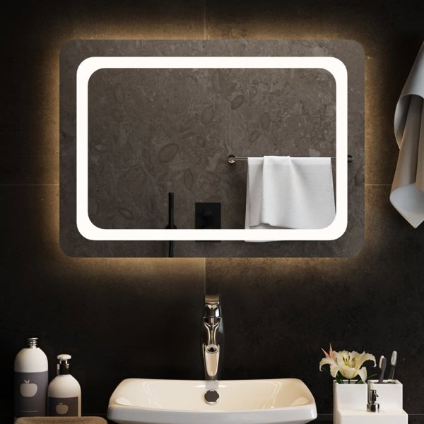 vidaXL Καθρέφτης μπάνιου με LED, 70x50 cm