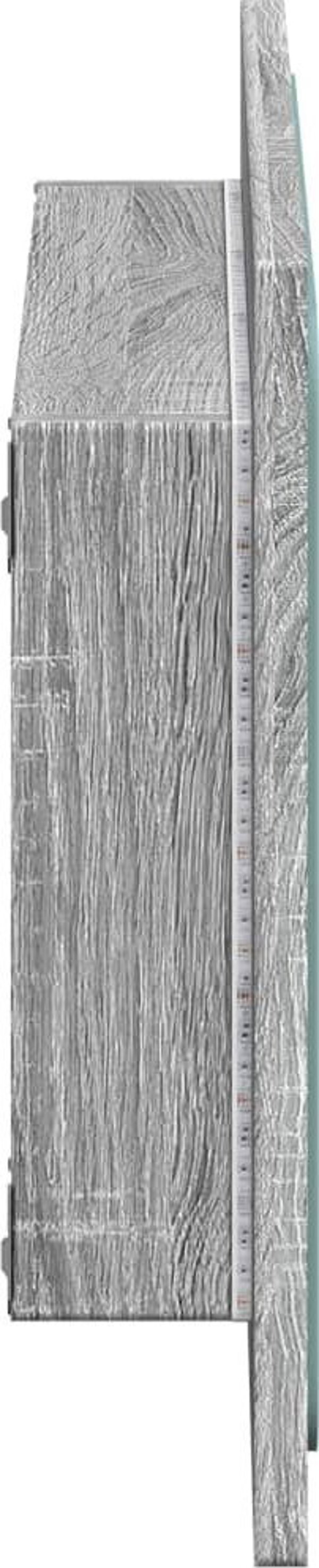 vidaXL Καθρέπτης μπάνιου με LED, γκρι δρυς Sonoma, 60x8,5x38 εκ.