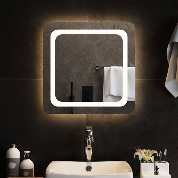 vidaXL Καθρέφτης μπάνιου με LED, 50x50 cm