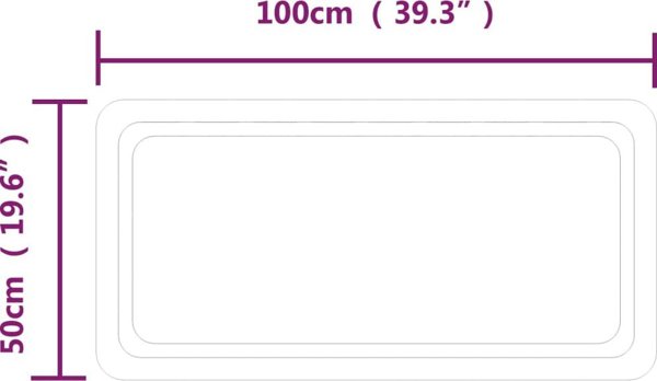 Καθρέφτης μπάνιου με LED, 100x50 cm
