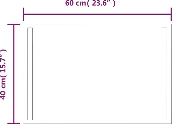 vidaXL Καθρεφτης μπάνιου με LED, 40x60 εκ.