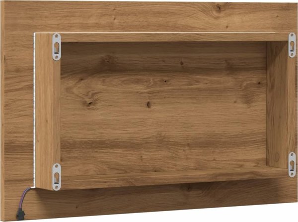 vidaXL Καθρέπτης μπάνιου με LED δρυς artisan 60x8,5x38 εκ